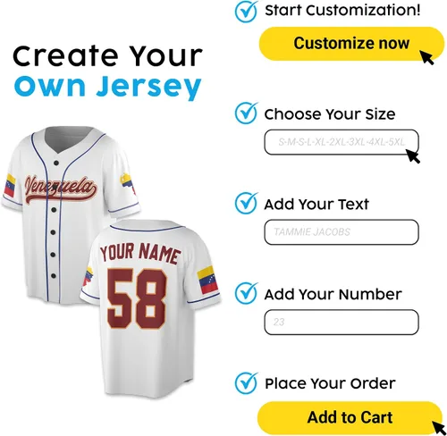 Vista 7 de Camiseta de béisbol personalizada de Venezuela - Camisetas deportivas personalizadas del orgullo Veneka con número de nombre, camisas de Beisbol