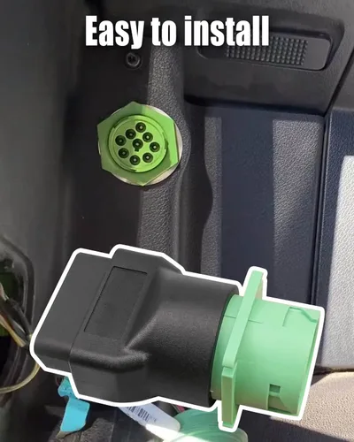 Vista 4 de OBD2 macho a verde J1939 adaptador hembra 9pin a 16pin