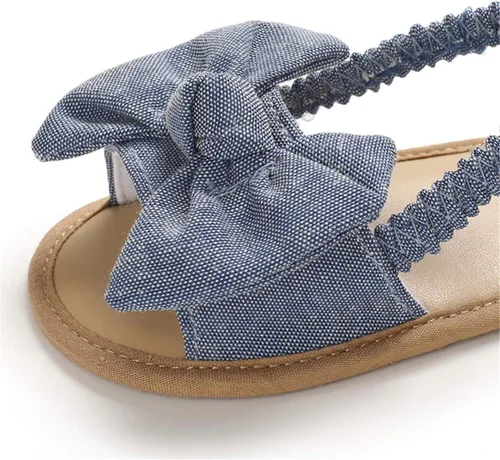 Vista 5 de COSANKIM Sandalias de verano para bebés y niñas con suela suave de flores, zapatos de vestir para cuna, recién nacidos, para recién nacidos