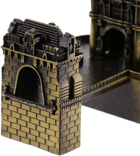 Vista 3 de PROW® Puente retro de la torre de Londres de 8 pulgadas, modelo de arquitectura famosa, edificio estatal para decoración del hogar, adorno de metal