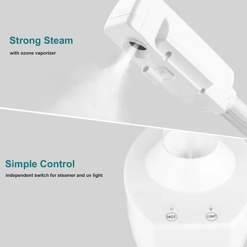 Vista 5 de Vaporizador facial con pantalla táctil, vaporizador esteticista, humidificador profesional de aromaterapia, vapor de spa facial para el hogar, salón
