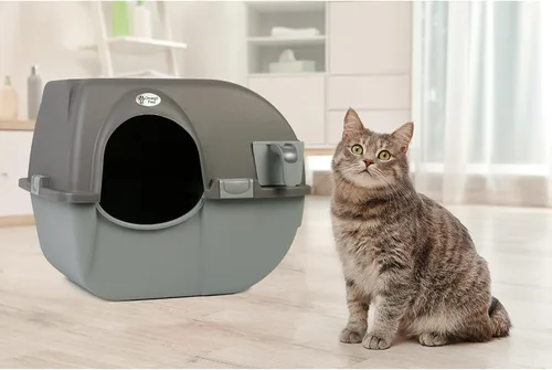 Vista 8 de Omega Paw NRA15-1 Caja de arena de limpieza automática Roll 'n Clean, regular, peltre, normal, Pewter