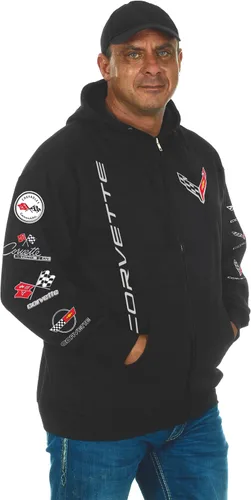 Vista 4 de JH DESIGN GROUP Chevy Corvette C8 Collage - Sudadera con capucha para hombre, color negro, Negro