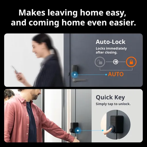 Vista 7 de SwitchBot WiFi Cerradura Inteligente Pro, Cerradura de Puerta de Entrada sin Llave, Cerradura de Puerta Inteligente para Puerta Delantera, Cerrojo