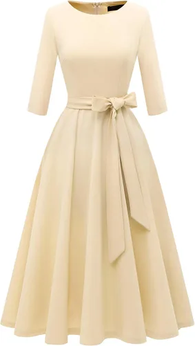 Vista 22 de DRESSTELLS Vestidos de cóctel para mujer, vestido vintage de boda para Negro
