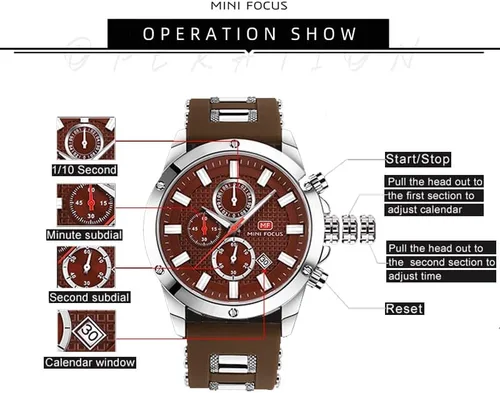 Vista 7 de KXAITO Mens Watches Military Sport Waterproof Chronograph Watch Luminous Silicon Strap Casual Watches for Men Fashion Analog Quartz Business Wrist
