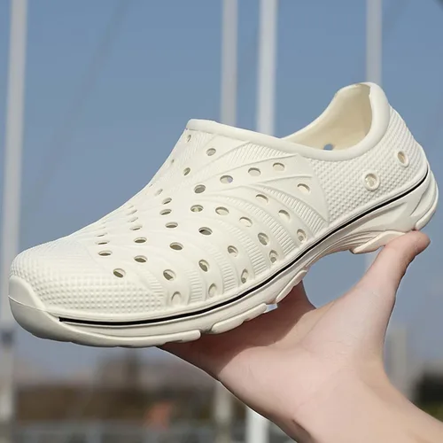 Vista 2 de CERYTHRINA Zuecos de jardín para hombre, zapatos transpirables para exteriores, sandalias de goma suave, zapatos de agua EVA para la playa