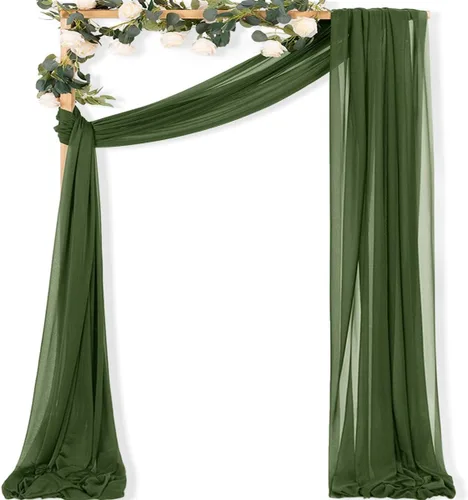 Vista 19 de MLMC 1 panel de tela para arco de boda azul bebé, 29 x 20 pies, cortinas de gasa extralargas transparentes de 6.6 yardas, paneles de cortinas