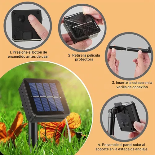 Vista 5 de 2 Pack de luces solares de Navidad para exteriores, tira de luces solares de 80 pies con 240 LED para exteriores, impermeables, 8 modos de luz