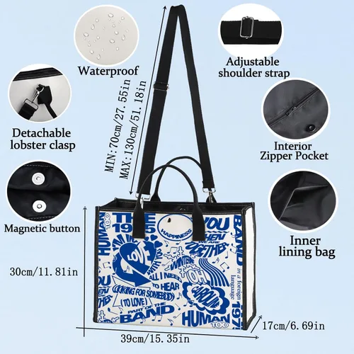 Vista 5 de BWWKTOP Indie Rock Band - Bolsa de mano para álbum de música, regalos inspirados para fanáticos del rock, regalos para mujeres y niñas