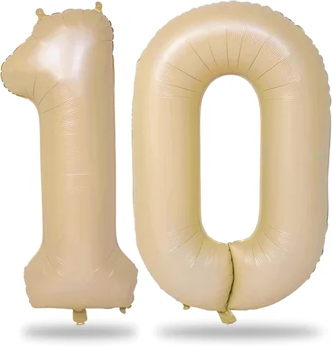 Vista 16 de Globos negros del número 10 para decoraciones de cumpleaños número 10, globos de helio de mylar de lámina de 40 pulgadas negros del número 1 & 0