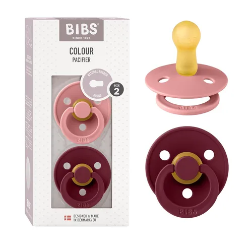 Vista 26 de BIBS - Paquete de 2 chupetes para bebés, goma natural libre de bisfenol A, hechos en Dinamarca, colección Colour, para bebés de 18+ meses, azul bebé