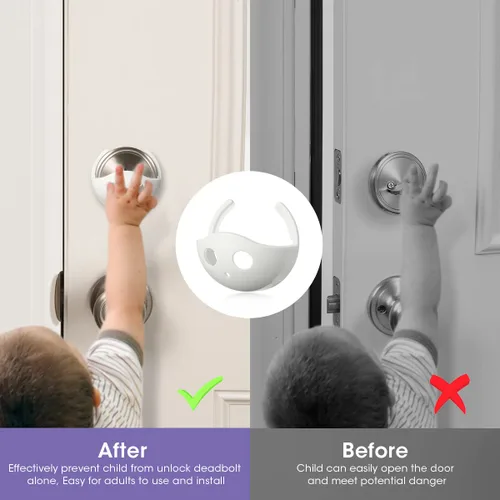 Vista 5 de Magicfour Cerradura de cerrojo a prueba de niños, paquete de 2 cerraduras de seguridad para puerta para niños, cerrojo de seguridad