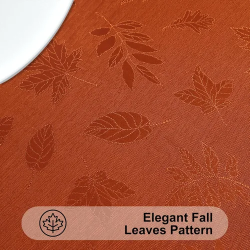 Vista 3 de Smiry Mantel rectangular de damasco impermeable de 60 x 102 pulgadas, patrón de hojas, manteles de tela jacquard para fiestas y cenas de vacaciones