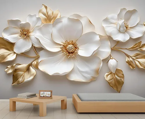 Vista 20 de Mural de pared floral retro, papel tapiz rústico floral de bar, flores abstractas 3D, impermeable, para cafetería, restaurante, sala de estar