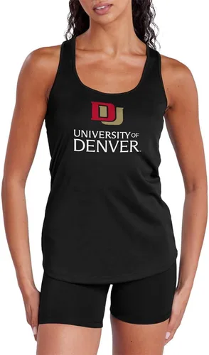 Vista 147 de Camiseta deportiva sin mangas oficial de NCAA Collegiate para mujer, con espalda cruzada, colección con logotipo primario