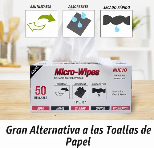 Vista 5 de Eurow Paños de limpieza y secado de microfibra de 200 GSM con caja dispensadora, reutilizables, sin rayas, sin arañazos, ultra absorbentes, sin Azul