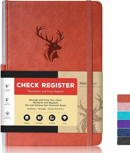Vista 19 de Libro de Registro de Cheques Molekaus para Libreta de Cheques Personal o Empresarial, Registros de Tamaño Grande de Tapa Dura para Rastrear Pagos