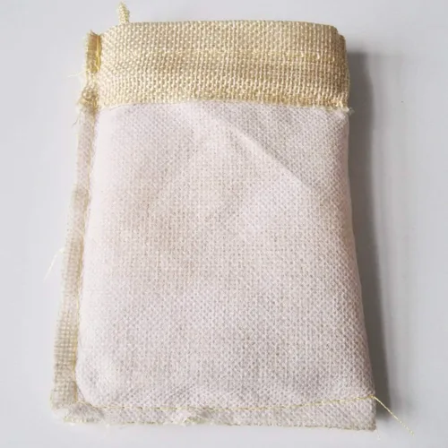 Vista 5 de Bolsas de yute con cordón de ajuste de algodón para regalos, 50