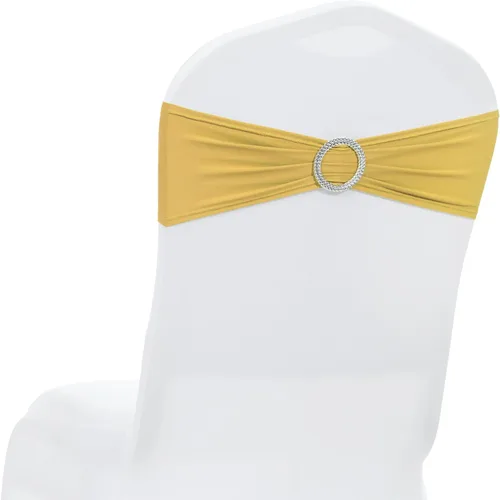 Vista 47 de MDS® Paquete de 10 bandas de elastano para silla con hebilla deslizante para decoración de bodas y eventos, bandas elásticas reutilizables