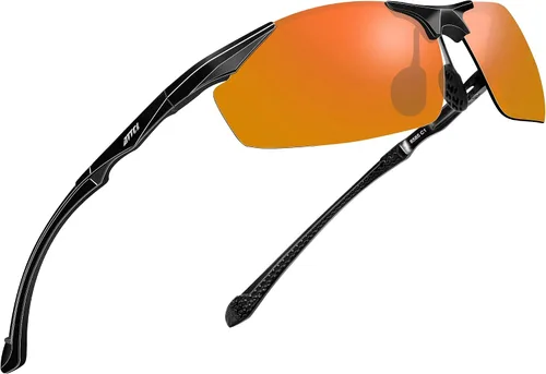 Vista 10 de ATTCL Gafas de sol polarizadas con protección UV para hombre, marco de metal Al-Mg, color verde claro