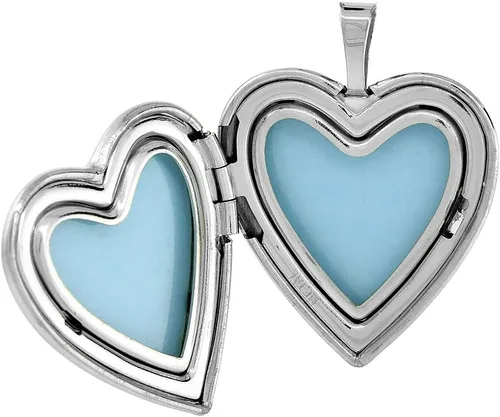 Vista 2 de Collar con medallón de plata de ley de 34 pulgadas para mujer con grabado floral de 40,6 a 20.0in