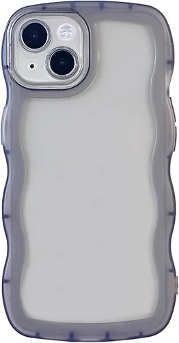 Vista 23 de Funda transparente compatible con iPhone 7 Plus/8 Plus, lindo marco ondulado de color sólido, transparente, de silicona suave, antiarañazos, a