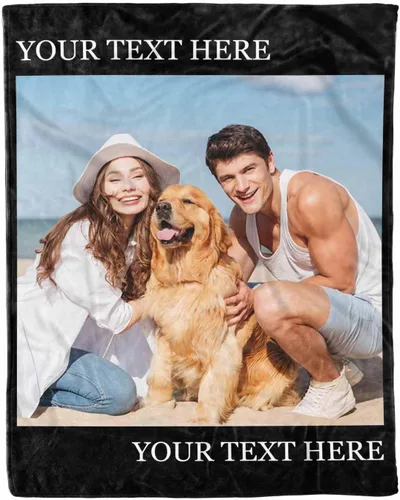 Vista 2 de Mantas personalizadas con fotos, 1 foto, manta personalizada, regalos personalizados para mamá, papá, pareja, novia, novio, esposa, marido, 8 tamaños