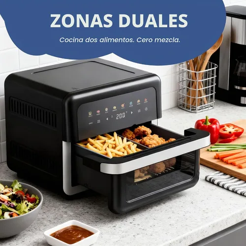 Vista 5 de Freidora de aire de 8 cuartos de galón de gran capacidad, horno freidora de aire digital 8 en 1 con circulación de aire rápida, control táctil