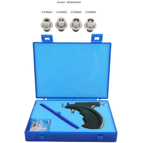 Vista 6 de LECIEL Kit de pistola de perforación de oreja reutilizable, kit profesional de perforación de nariz y labio con 16 pares de aretes de tuerca