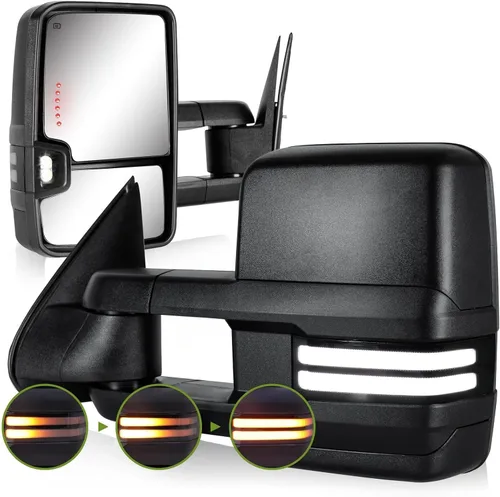 Vista 11 de Switchback Espejos de Remolque para Chevy Silverado GMC Sierra 2003-2007 Espejo Lateral con Señal de Giro Dinámica Luz de Marcha Lámpara de Respaldo