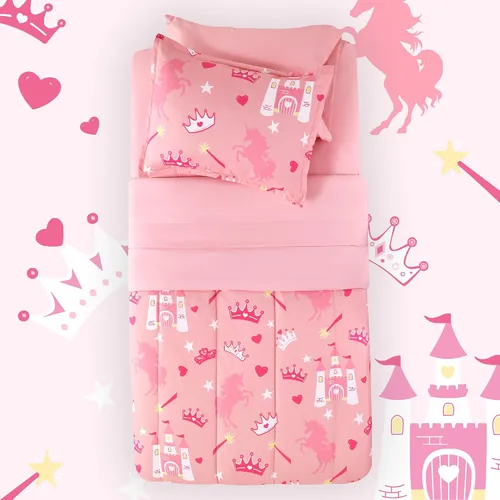 Vista 7 de Sonive - Juego de edredón de 7 piezas tamaño Queen/Full para niños, juego completo de ropa de cama en una bolsa de microfibra para todas