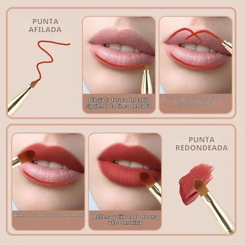 Vista 2 de Yoizyfree - Paquete de 3 cepillos retráctiles para lápiz labial, cepillos retráctiles de labios de doble extremo, juego de brochas de maquillaje