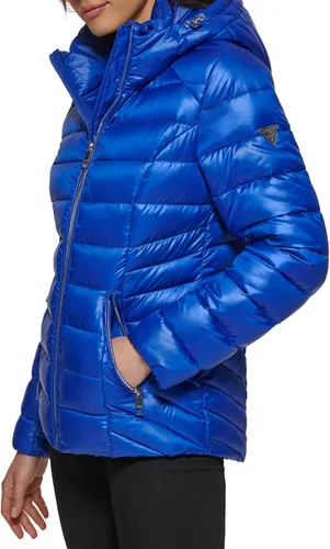 Vista 2 de GUESS Chaqueta con capucha de peso medio para mujer, Índigo
