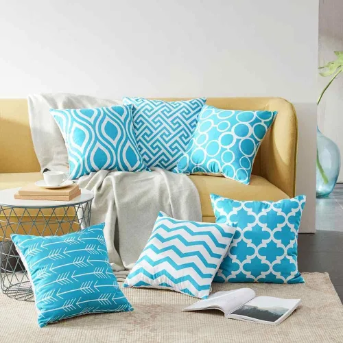 Vista 11 de Modern Homes Fundas de almohada en blanco y negro de 16 x 16 pulgadas; fundas de cojín 100% algodón para sofá y cama; fundas de cojín en blanco