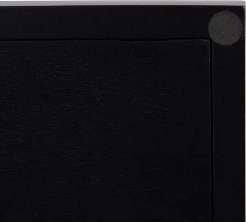 Vista 9 de Kate and Laurel Halsey Bandeja rectangular de madera decorativa con asas de metal pulido; 17 x 13; negro y dorado; moderna bandeja rectangular