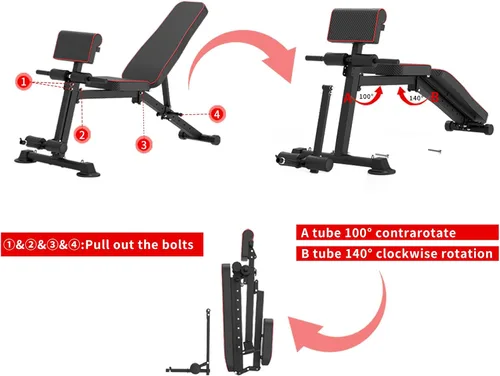 Vista 2 de Z ZHICHI Banco de pesas ajustable, bancos de entrenamiento de fuerza para entrenamiento de cuerpo completo, capacidad de 880 libras, juego de banco