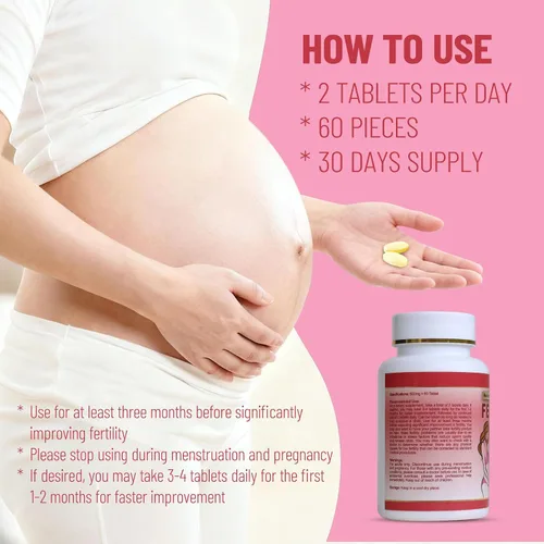 Vista 5 de Tabletas de fertilidad - Vitamina prenatal para mujeres, 60 unidades Apoyando el equilibrio hormonal, salud reproductiva, ovulación y concepción