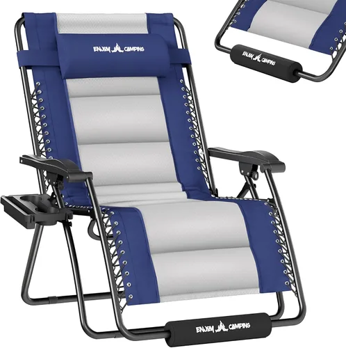 Vista 17 de UDPATIO Silla reclinable de gran tamaño para patio con cojín extraíble Negro Z-xl