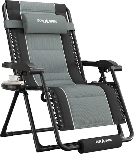 Vista 11 de UDPATIO Silla de gravedad cero de gran tamaño, reclinable acolchado completo para exteriores, asiento reclinable ajustable plegable para patio