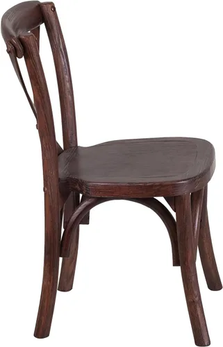 Vista 7 de Flash Furniture HERCULES Series Silla de caoba con respaldo cruzado para niños Acabado teñido a mano, construcción duradera, uso comercial