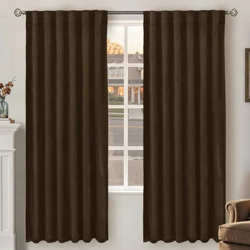 Vista 58 de BGment Cortinas de terciopelo rosa polvoriento, 2 paneles de 84 pulgadas, 2 paneles para sala de estar, aislamiento térmico de lujo, reducen