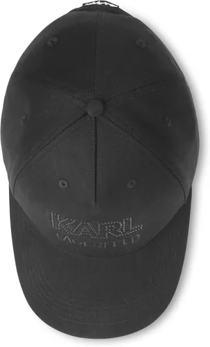 Vista 2 de Karl Lagerfeld Paris Gorra con logotipo tachonado para hombre, Black_Tonal, Negro_tonal