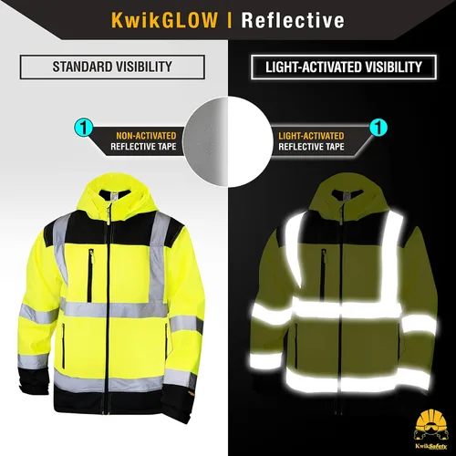 Vista 3 de KwikSafety - Charlotte, NC - Chaqueta de seguridad Softshell AGENT & GALAXY [Diseño Base y Edición Limitada] Clase 3 ANSI Testada OSHA