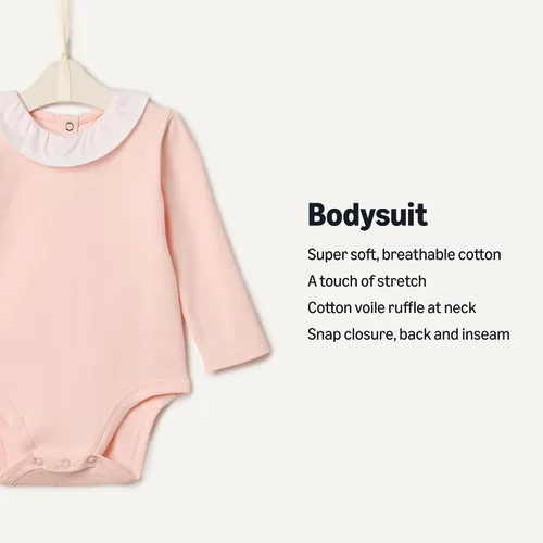 Vista 2 de Tienda Essentials x Sofia Grainge - Body de manga larga con cuello con volantes para bebé, 2