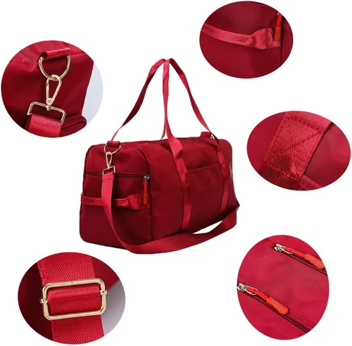 Vista 6 de KARRESLY Bolsa de gimnasio de deportes de viaje para mujeres u hombres con bolsillo húmedo y compartimento para zapatos para entrenamiento