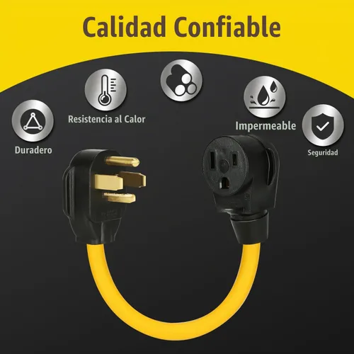 Vista 5 de Cable adaptador para soldador PLIS NEMA 14-30P a 6-50R Amarillo
