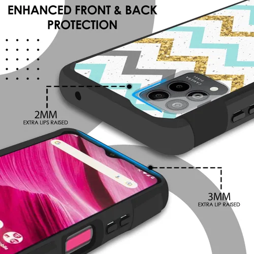 Vista 7 de TJS Compatible con T-Mobile Revvl 6X Pro 5G y Revvl 6 Pro 5G - Funda resistente de doble capa a prueba de golpes (compatible con montaje magnético)