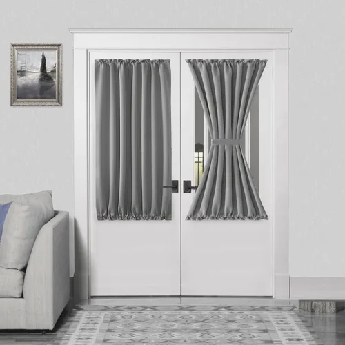 Vista 130 de DWCN Cortinas para Puertas Francesas – Cortinas opacas térmicas con bolsillo para barra para puertas con ventana de cristal, puertas de cocina