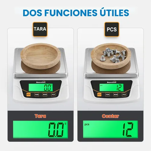 Vista 7 de Bonvoisin Báscula Digital con Precisión de 0.1 Gramo, Escala de Laboratorio Científica Digital de 6000g para Laboratorio, Pesaje de Joyería